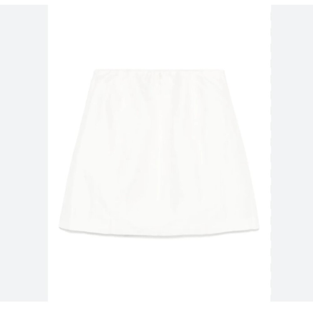 Abercrombie & Fitch, Solid, White, Skirt, Short, Zipper Side, Women, Size L